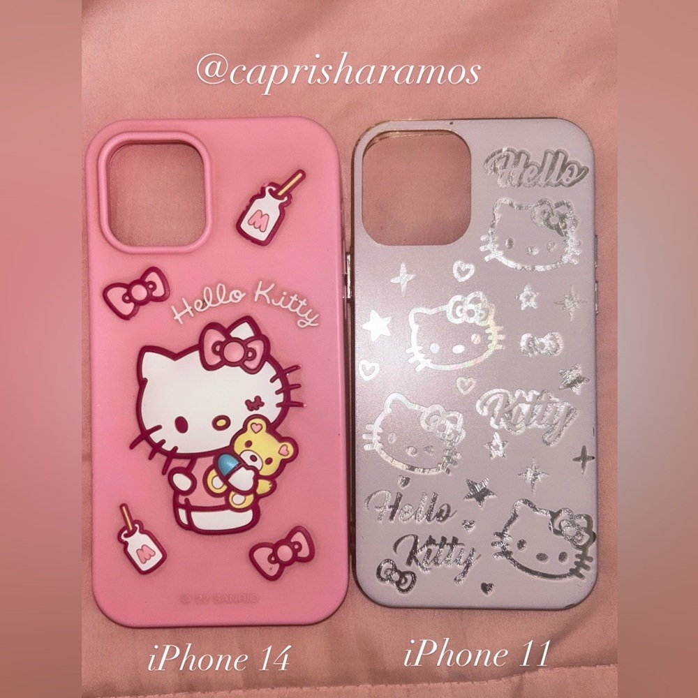 Hello Kitty Pink and Silver Phone Case Set